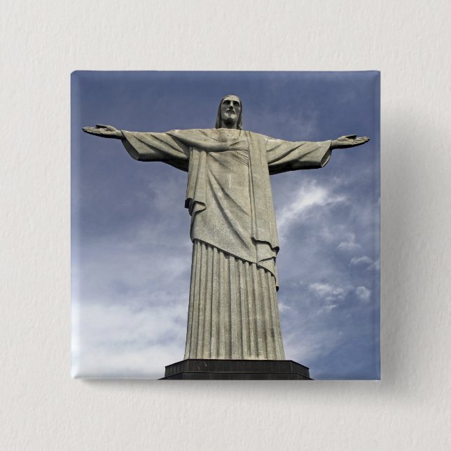 South America, Brazil, Rio de Janeiro. Christ 15 Cm Square Badge (Front)