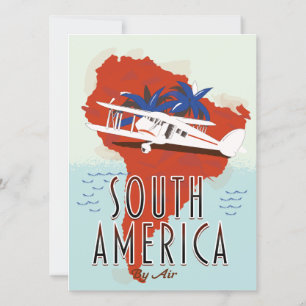 South America By Air travel poster