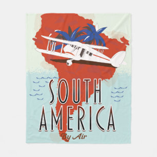South America By Air travel poster Fleece Blanket