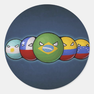 South America Countryballs Classic Round Sticker