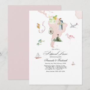 South America Destination Wedding Rehearsal Dinner Invitation