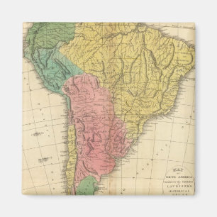 South America History Map Magnet
