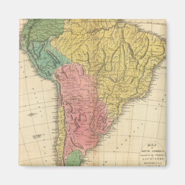 South America History Map Magnet (Front)