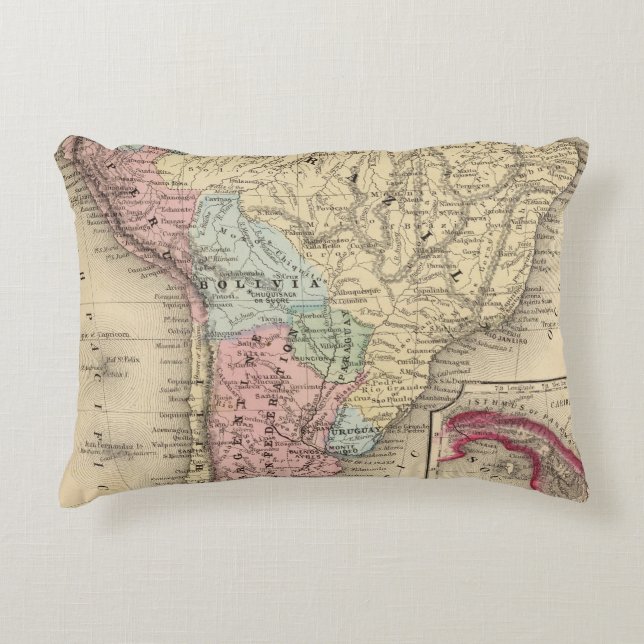 South America Map by Mitchell Decorative Cushion (Front)