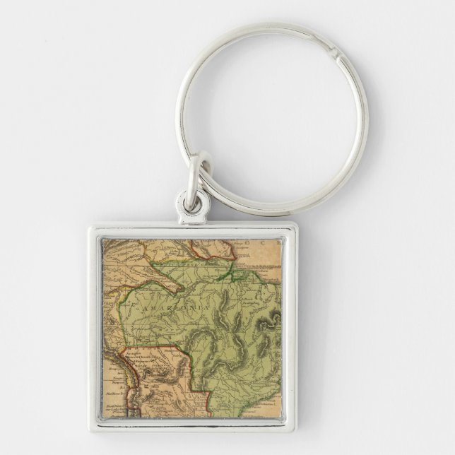 South America  Map by Worcester Key Ring (Front)