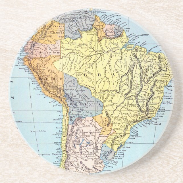 SOUTH AMERICA: MAP, c1890 Coaster (Front)