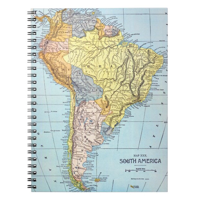 SOUTH AMERICA: MAP, c1890 Notebook (Front)