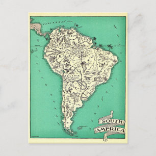 South America Map Postcard