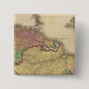 South America northern half 15 Cm Square Badge