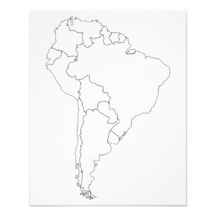 South America Outline Poster