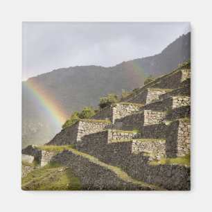 South America, Peru, Machu Picchu. Rainbows over Magnet