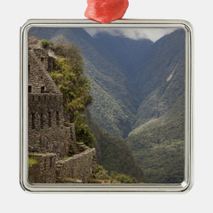 South America, Peru, Machu Picchu. Stone ruins Metal Tree Decoration