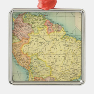 South America political Metal Tree Decoration