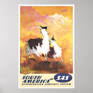 South America Print SAS Travel Poster South