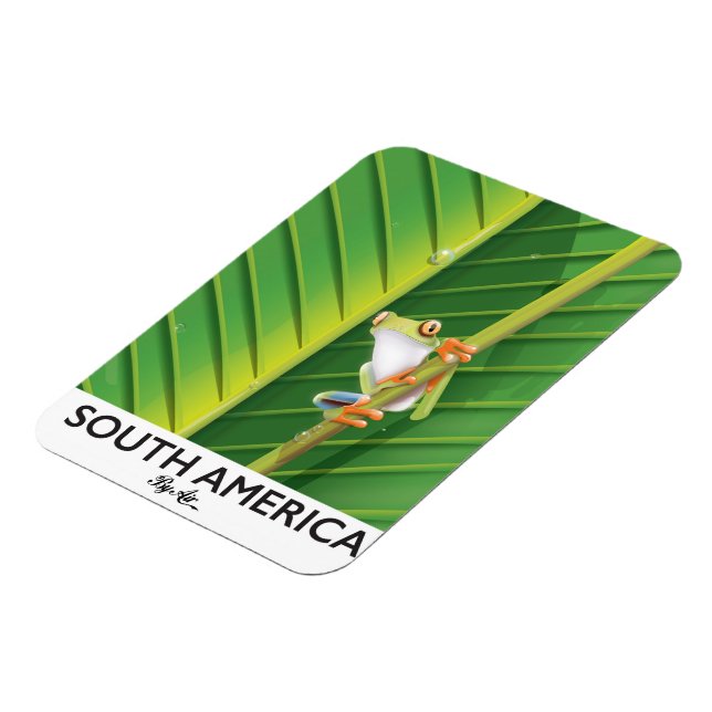 South America Tree Frog vacation poster Magnet (Left Side)
