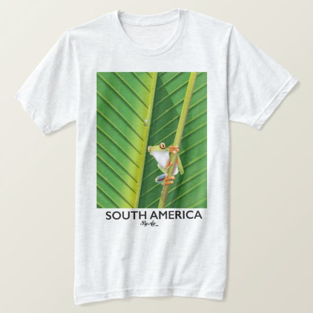 South America Tree Frog vacation poster T-Shirt (Design Front)