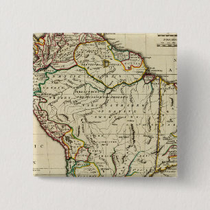 South America with boundaries outlined 15 Cm Square Badge