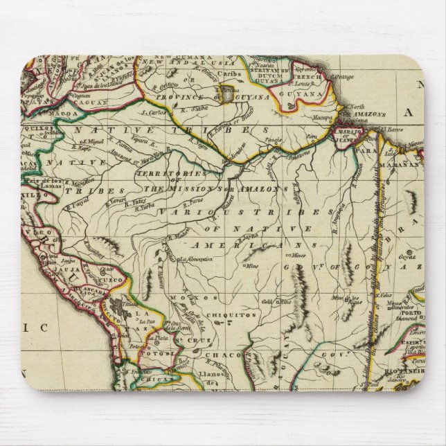 South America with boundaries outlined Mouse Pad (Front)