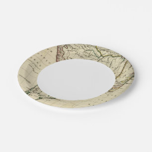 South America with boundaries outlined Paper Plate