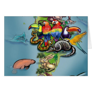 South American Animals World Map