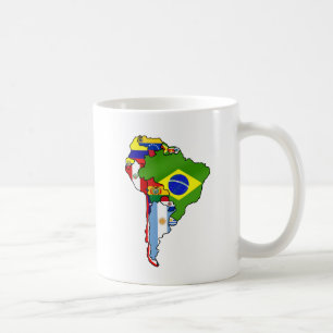 South American flags of South America Map Coffee Mug