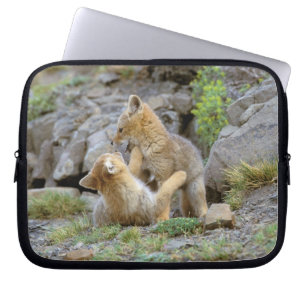 South American Grey Fox (Lycalopex griseus) pair 2 Laptop Sleeve