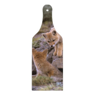 South American Grey Fox (Lycalopex griseus) pair Cutting Board