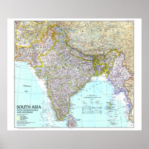 " South Asia: 1997 Detailed MAP ... Poster