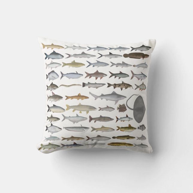 South Asia Freshwater Fish Group Cushion (Front)