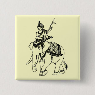 SOUTH ASIAN ART GOD ON ELEPHANT 15 CM SQUARE BADGE