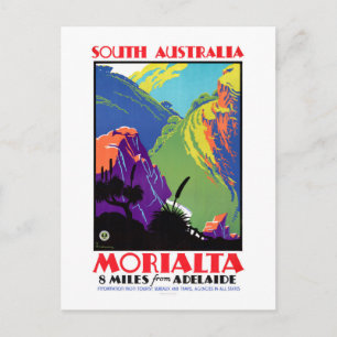 South Australia Morialta Vintage Travel Poster Postcard