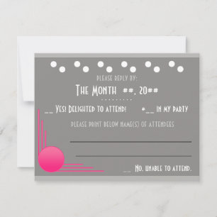 South Beach Deco Wedding (Reply) RSVP Card