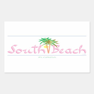 South Beach, FL Rectangular Sticker