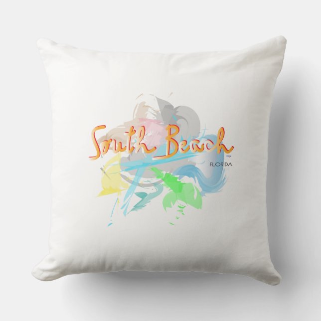 South Beach Florida Abstract Cushion (Front)
