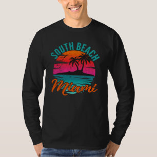 South Beach Florida Miami Sunset Retro Vacation T-Shirt