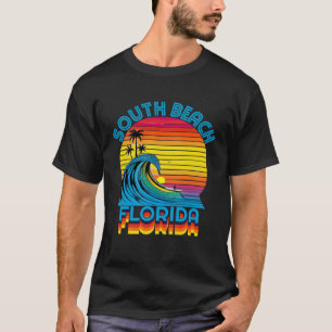 South Beach Florida Retro Throwback Surf & Beach S T-Shirt