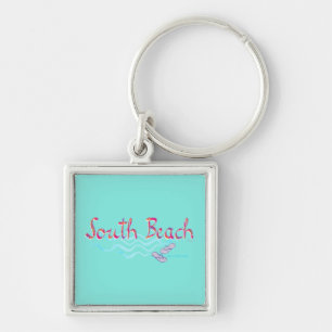 South Beach Miami Flip Flops Key Ring