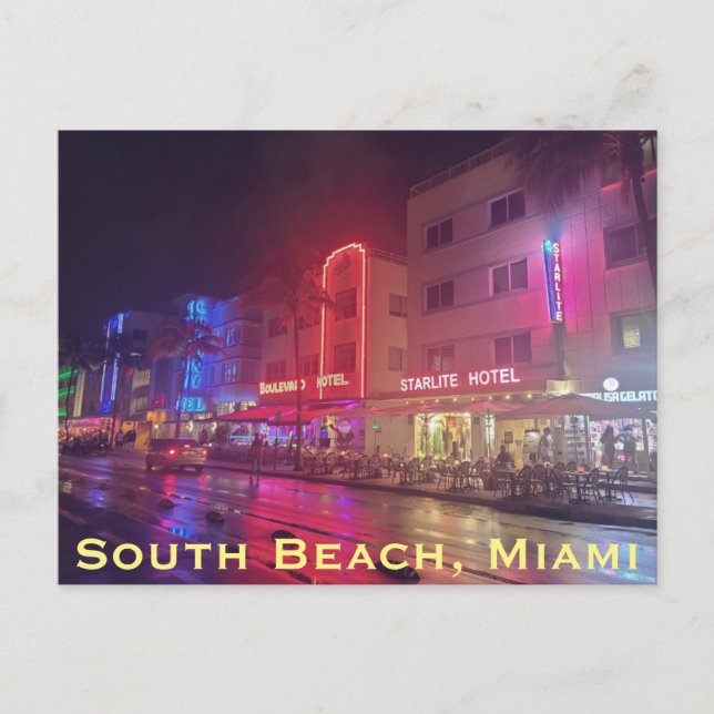 South Beach, Miami, Florida Art Deco Postcard (Front)