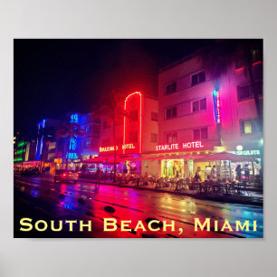 South Beach, Miami, Florida Art Deco Poster