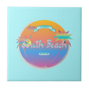 South Beach, Miami, Florida with Palms Tile