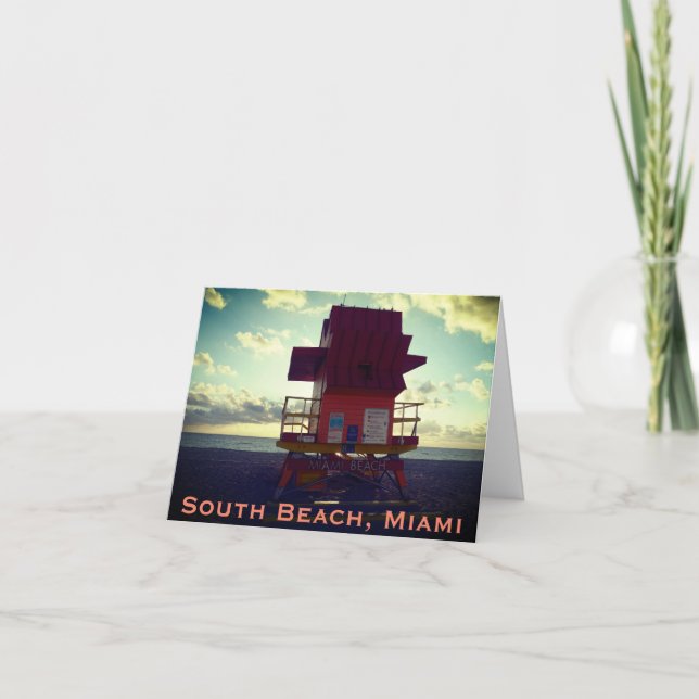 South Beach, Miami Lifeguard Stand (Ocean Rescue) Thank You Card (Front)