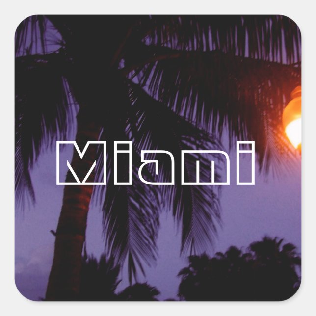South Beach Miami Square Sticker (Front)