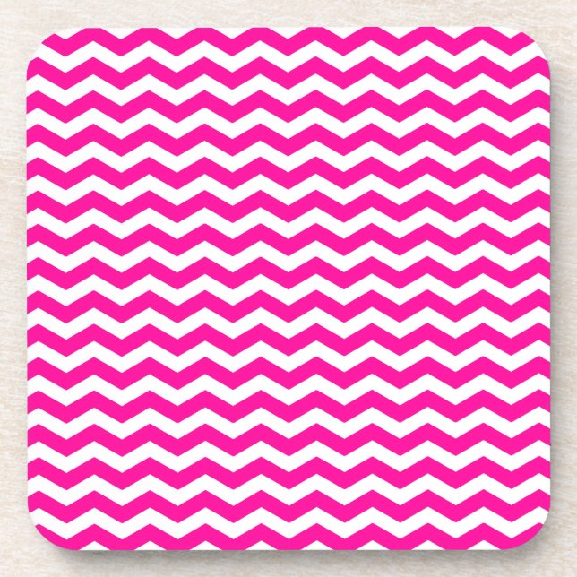 South Beach Pink Wave Chevron Coaster (Front)