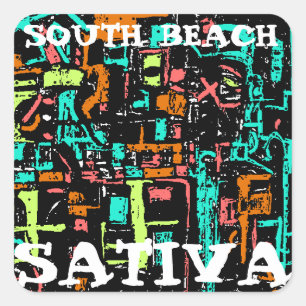 SOUTH BEACH SATIVA SQUARE STICKER