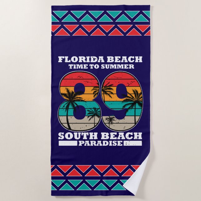 South Beach Sunset – Ride the Wave of Summer Towel (Front)