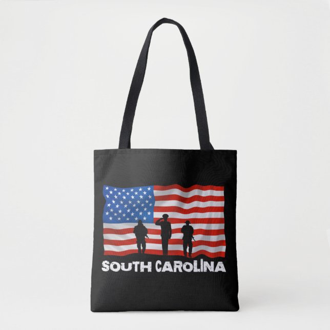 South Carolina  American Flag Christmas Tote Bag (Front)