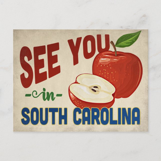 South Carolina Apple - Vintage Travel Postcard (Front)