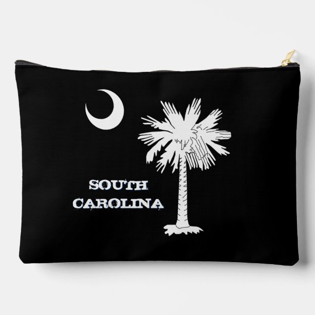 South Carolina bag, fashion black, S Carolina flag Accessory Pouch (Back)