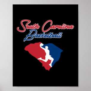 South Carolina Basketball (usa Colours) Poster