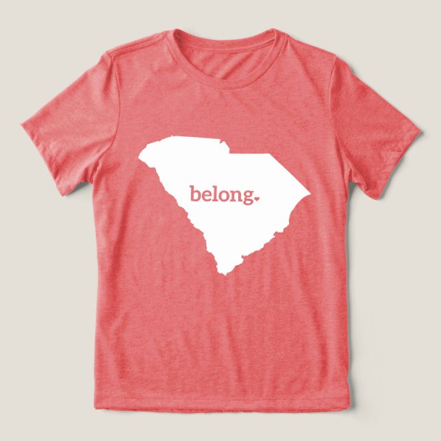 South Carolina Belong State Map Tri-Blend Shirt (Design Front)
